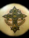 celtic cross and dove tattoo